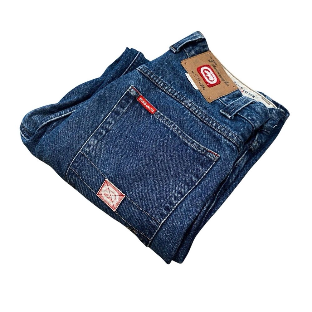 Vintage Ecko Unltd Baggy Jeans Pants 32x30 Y2K 5th Anniversary Skate Grunge